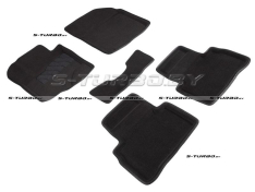 Коврики 3D модельные ворсовые в салон, черные