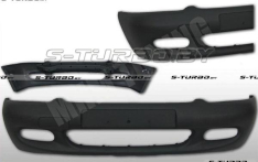 Бампер передний (черный) без пенного усилителя, с отв. под противотуманки