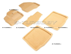 Коврики 3D модельные ворсовые в салон, бежевые (до 3,5L)