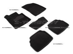 Коврики 3D модельные ворсовые в салон, черные