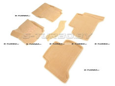 Коврики 3D модельные ворсовые в салон, бежевые