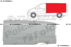 Панель боковая (левая) выше молдинга, на всю длину кузова (версия без сдвижной двери) короткая база, до крыши (без выреза под стекло) заводской штамп