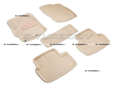 Коврики 3D модельные ворсовые в салон, бежевые