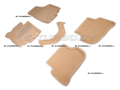 Коврики 3D модельные ворсовые в салон, бежевые