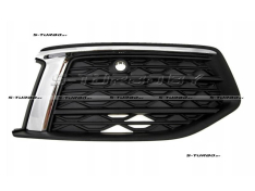 Решетка в бампер (правая) с отв. под парктроник, с хромом