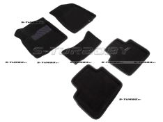 Коврики 3D модельные ворсовые в салон, черные