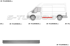 Панель боковая (левая) за водительской дверью, 17 см, средняя / длинная / maxi длинная база, заводской штамп