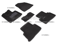 Коврики 3D модельные ворсовые в салон, черные