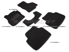 Коврики 3D модельные ворсовые в салон, черные