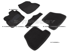 Коврики 3D модельные ворсовые в салон, черные (мкпп)