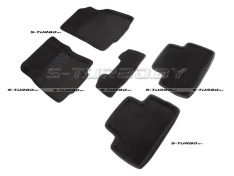Коврики 3D модельные ворсовые в салон, черные (Российская сборка)
