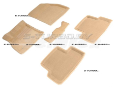 Коврики 3D модельные ворсовые в салон, бежевые
