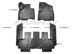 Коврики модельные полиуретановые в салон (высокий борт), 7 мест