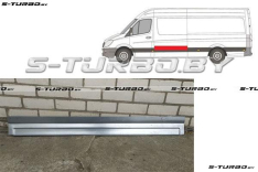 Панель боковая (левая) за водительской дверью (выше молдинга) без отв под молдинг, средняя / длинная / maxi длинная база, 17 см, заводской штамп