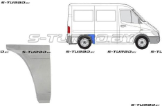 Крыло заднее (правое) передняя часть (до колеса) короткая база, заводской штамп
