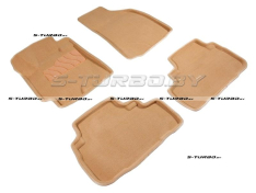 Коврики 3D модельные ворсовые в салон, бежевые