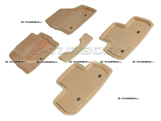 Коврики 3D модельные ворсовые в салон, бежевые