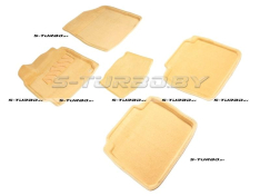 Коврики 3D модельные ворсовые в салон, бежевые