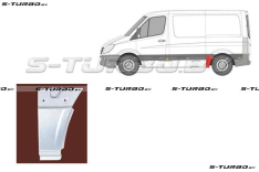 Крыло заднее (левое) передняя часть (до колеса) короткая база, заводской штамп
