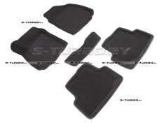 Коврики 3D модельные ворсовые в салон, черные