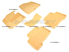 Коврики 3D модельные ворсовые в салон, бежевые