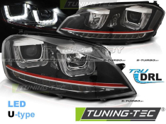 Передние фары U-TYPE BLACK RED LINE