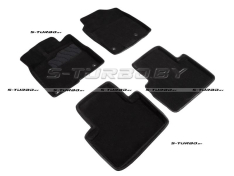 Коврики 3D модельные ворсовые в салон, черные