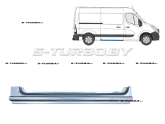 Порог (правый) под боковой сдвижной двери, с выходом на стойки, средняя / длинная/ maxi длинная база, заводской штамп