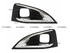 Решетки в бампер (левая+правая) с отв. под противотуманку, с хром. накладкой, верхние