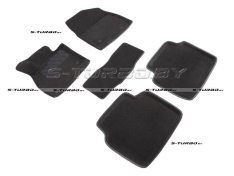Коврики 3D модельные ворсовые в салон, черные