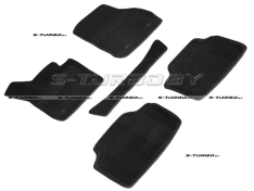 Коврики 3D модельные ворсовые в салон, черные