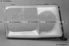 Стекло передней фары (правое) 1989-1993, с рамкой, модель с хром отражателем