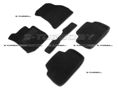 Коврики 3D модельные ворсовые в салон, черные (4wd)