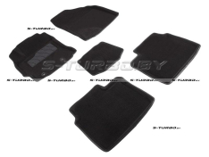 Коврики 3D модельные ворсовые в салон, черные