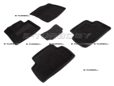 Коврики 3D модельные ворсовые в салон, черные (5 мест)