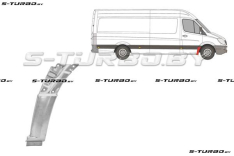 Крыло переднее (правое) нижняя часть, с отв. под молдинг, заводской штамп