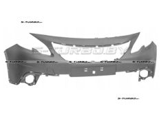 Бампер передний (грунтованный) без отв. под парктроники, с отв. под накладку крыла, верхняя часть, 2016-2018