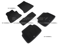 Коврики 3D модельные ворсовые в салон, черные