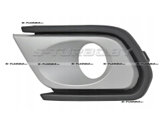 Решетка в бампер (левая) с отв. под противотуманку, с серебряной рамкой, 2017-2020