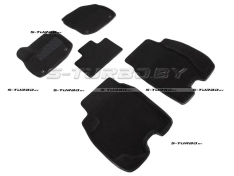 Коврики 3D модельные ворсовые в салон, черные (5 дверей)