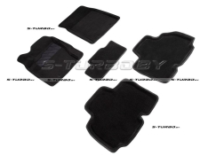 Коврики 3D модельные ворсовые в салон, черные