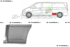 Крыло заднее (левое) нижняя часть, перед колесом (версия с сдвижной дверью) maxi длинная база, заводской штамп