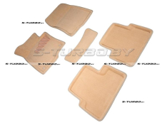 Коврики 3D модельные ворсовые в салон, бежевые