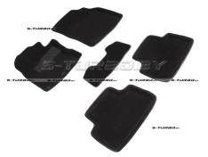 Коврики 3D модельные ворсовые в салон, черные (Японская сборка)