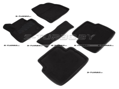 Коврики 3D модельные ворсовые в салон, черные