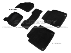Коврики 3D модельные ворсовые в салон, черные (long)