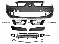Бампер передний (черный) комплектный, с отв. под противотуманки