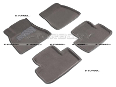 Коврики 3D модельные ворсовые в салон, серые (2008-2012)