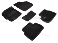Коврики 3D модельные ворсовые в салон, черные