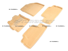 Коврики 3D модельные ворсовые в салон, бежевые